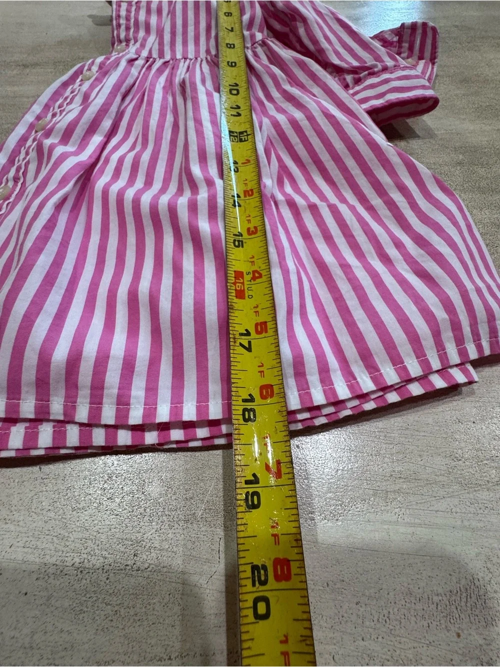 Ralph Lauren 2-Piece Pink White Striped Dress & Bloomers Set 18M Cotton Logo